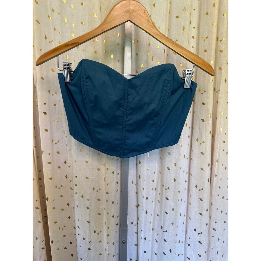 NWOT L. A. Hearts Strapless Sweetheart Back Zip Up Structured Boning Bustier S